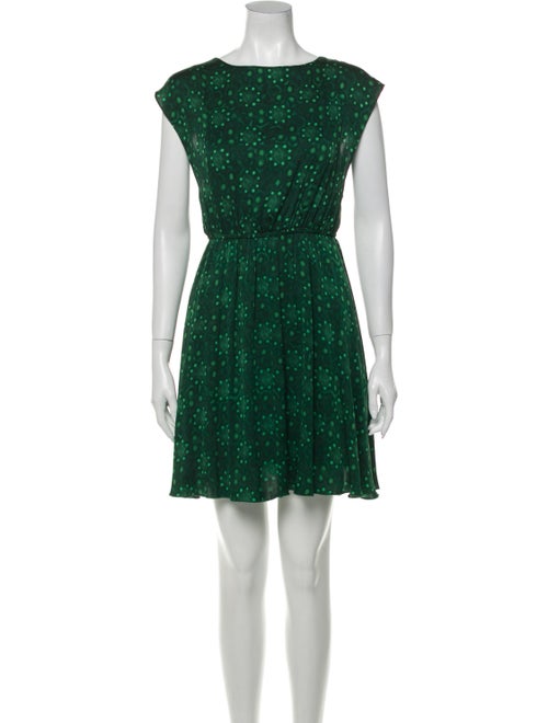 Alice + Olivia Silk Mini Dress Green