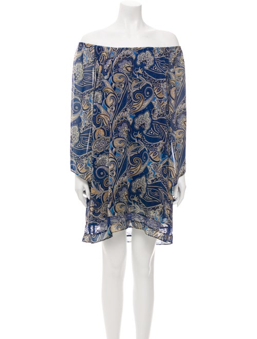 Alice + Olivia Paisley Print Mini Dress Blue