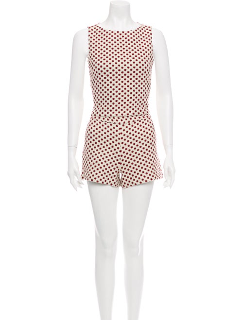 Alice + Olivia Polka Dot Print Pant Set White