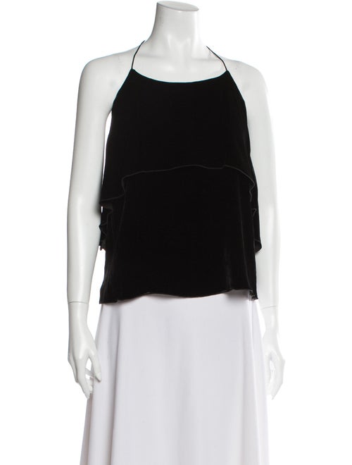 Alice + Olivia Halterneck Sleeveless Top Black