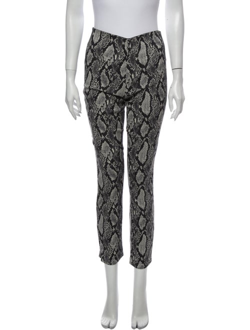 Alice + Olivia Animal Print Skinny Leg Pants Black