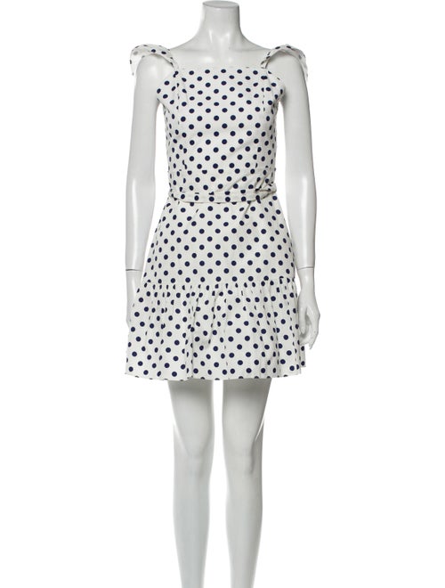 Alice + Olivia Polka Dot Print Mini Dress White