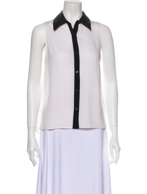 Alice + Olivia Silk Sleeveless Blouse White