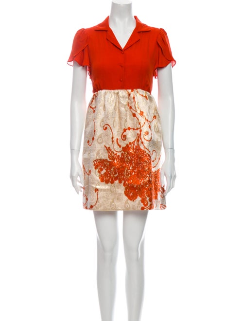 Alice + Olivia Silk Mini Dress Orange