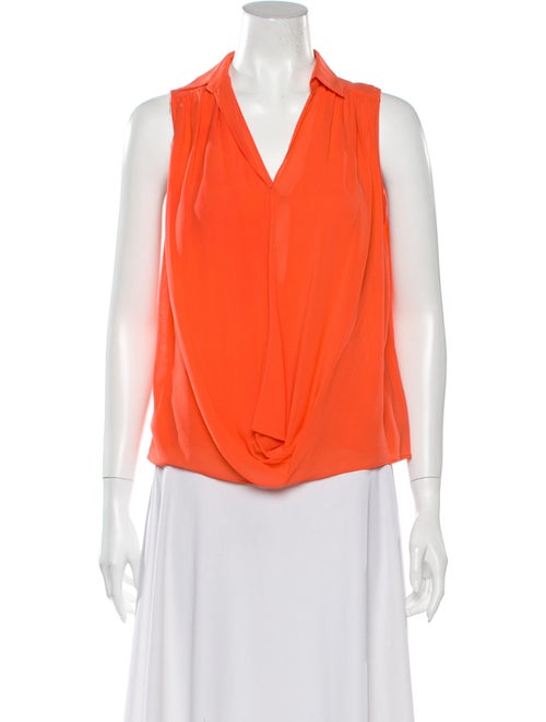Alice + Olivia Silk Sleeveless Blouse Orange