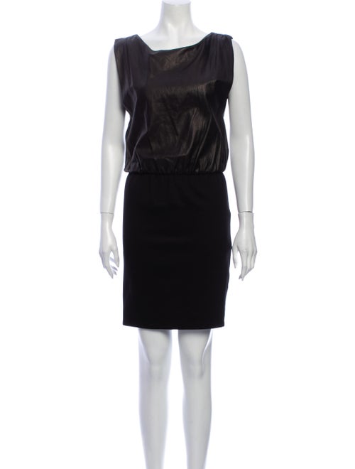 Alice + Olivia Leather Mini Dress Black