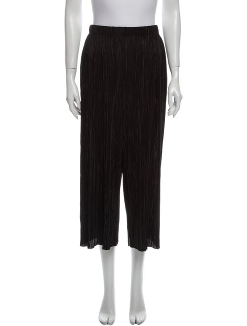 Alice + Olivia Striped Wide Leg Pants Black