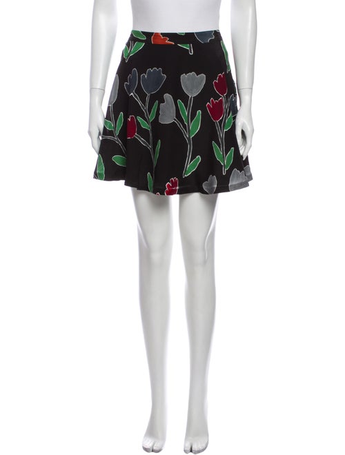 Alice + Olivia Silk Mini Skirt Black
