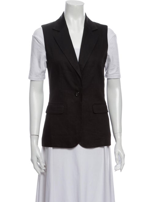 Alice + Olivia Linen Vest Black