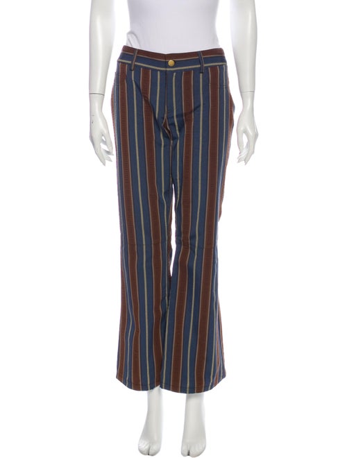 Alice + Olivia Striped Wide Leg Pants Blue
