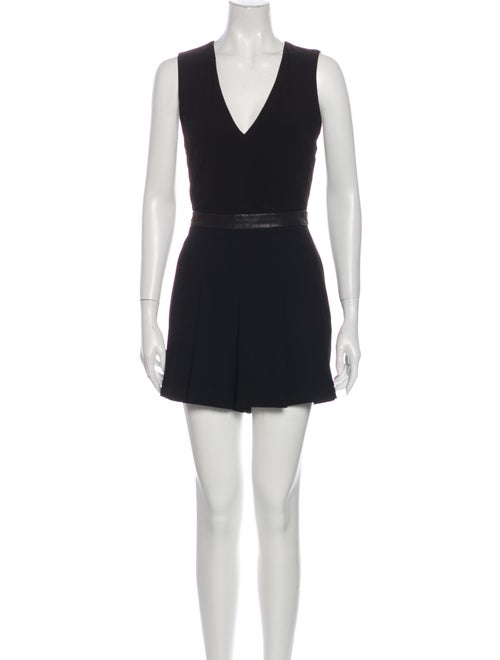 Alice + Olivia V-Neck Romper Black
