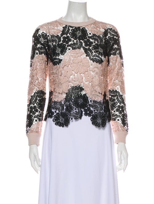 Alice + Olivia Wool Lace Pattern Sweater Wool