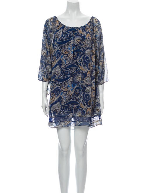 Alice + Olivia Paisley Print Mini Dress Blue