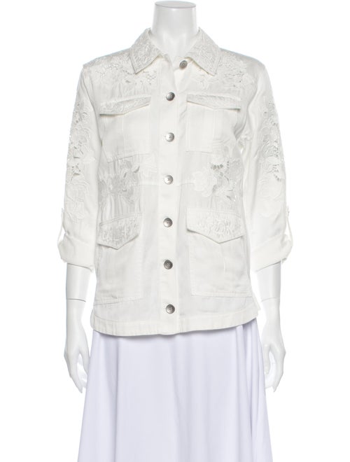 Alice + Olivia Floral Print Denim Jacket w/ Tags D