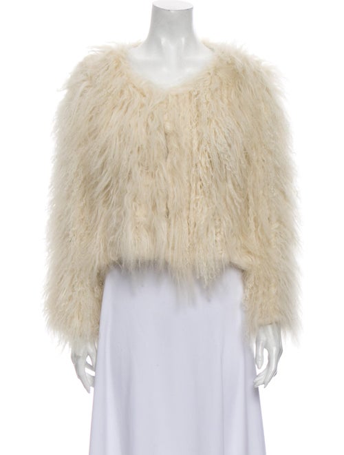 Alice + Olivia Fur Jacket White