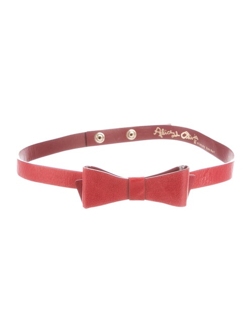 Alice + Olivia Leather Waist Belt Red