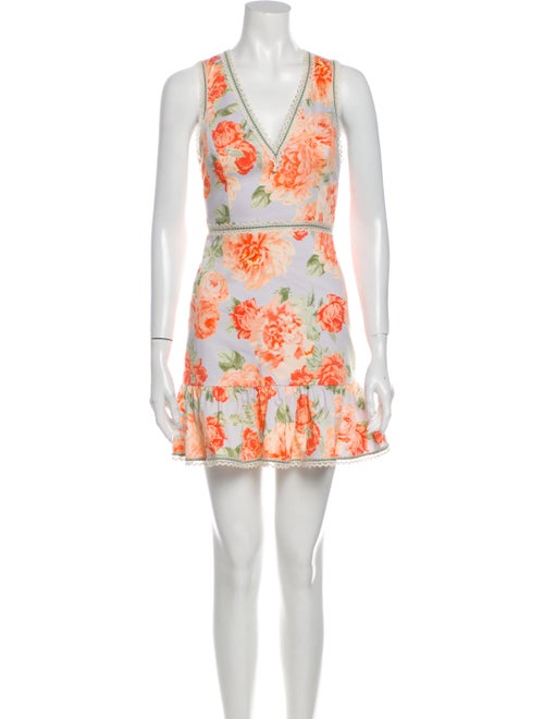 Alice + Olivia Floral Print Mini Dress Blue