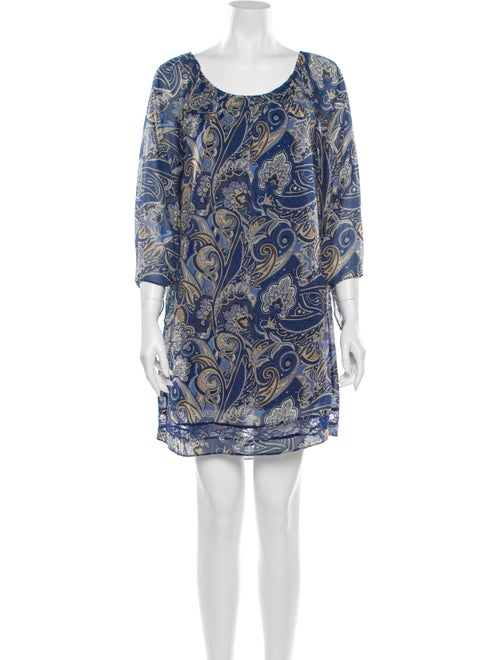 Alice + Olivia Paisley Print Mini Dress Blue