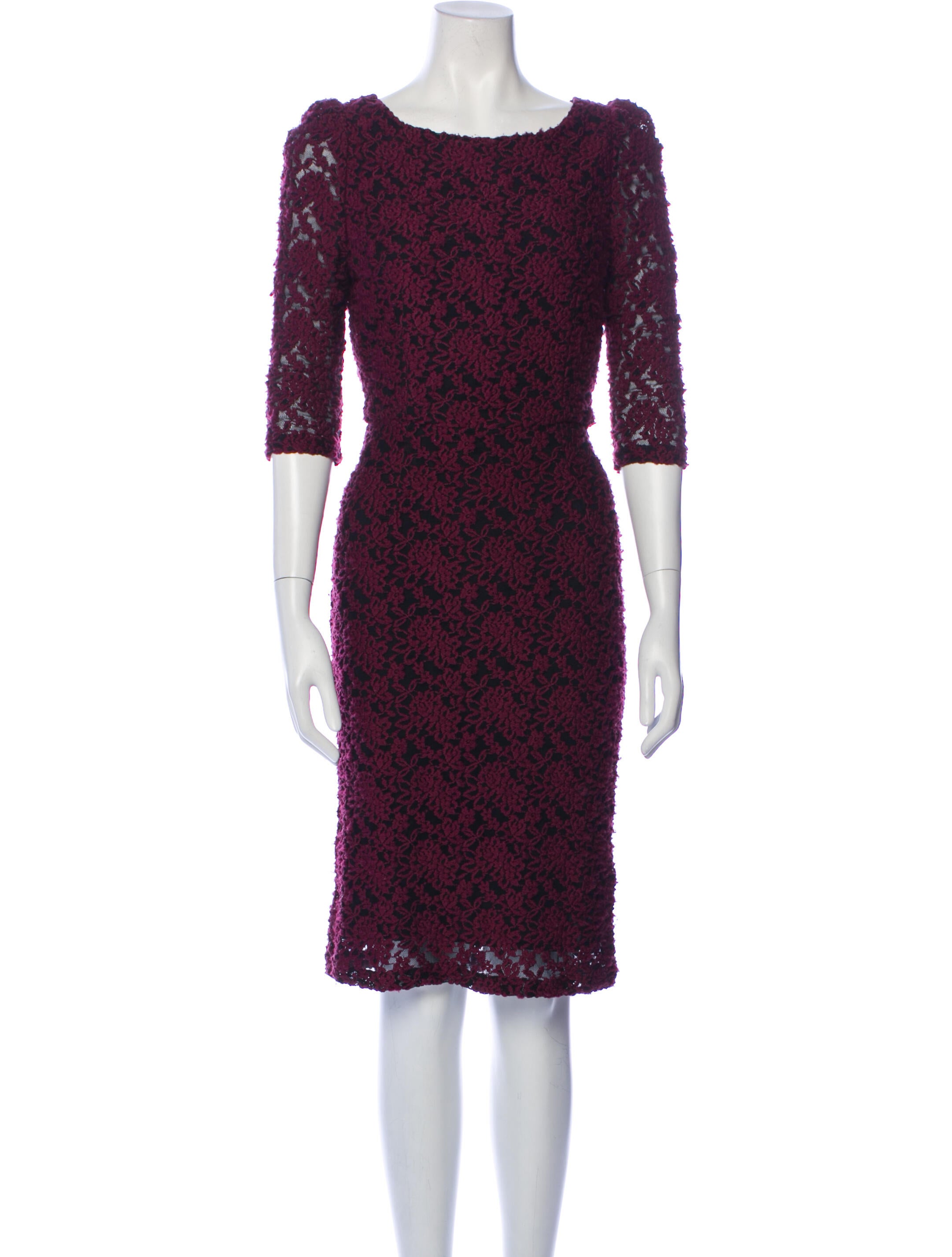 Alice + Olivia Lace Pattern Knee-Length Dress