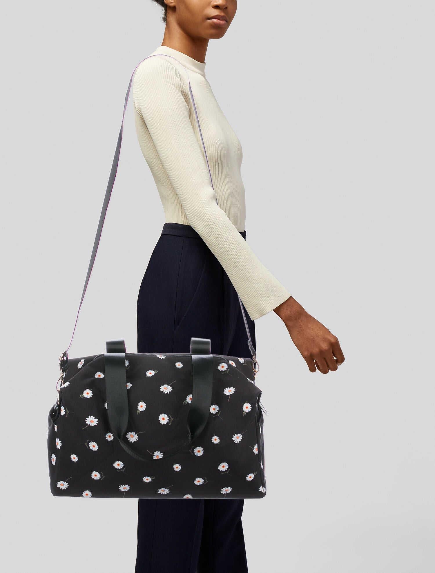 Alice + Olivia Printed Nylon Duffle Bag w/ Tags Black Luggage and Travel, Handbags WAO214616