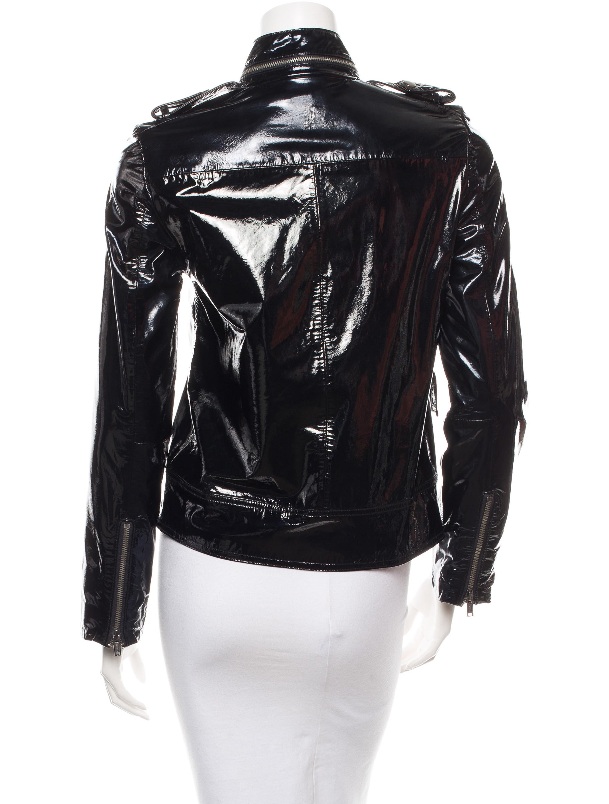 Alice + Olivia Patent Leather Jacket Clothing WAO28216 The RealReal