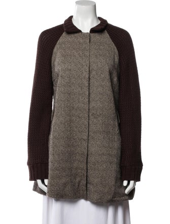 Alice + Olivia Tweed Pattern Faux Fur Jacket