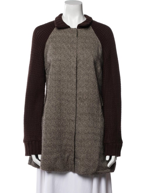 Alice + Olivia Tweed Pattern Faux Fur Jacket