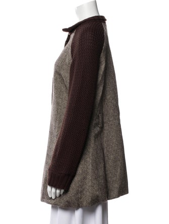 Alice + Olivia Tweed Pattern Faux Fur Jacket