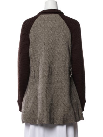 Alice + Olivia Tweed Pattern Faux Fur Jacket