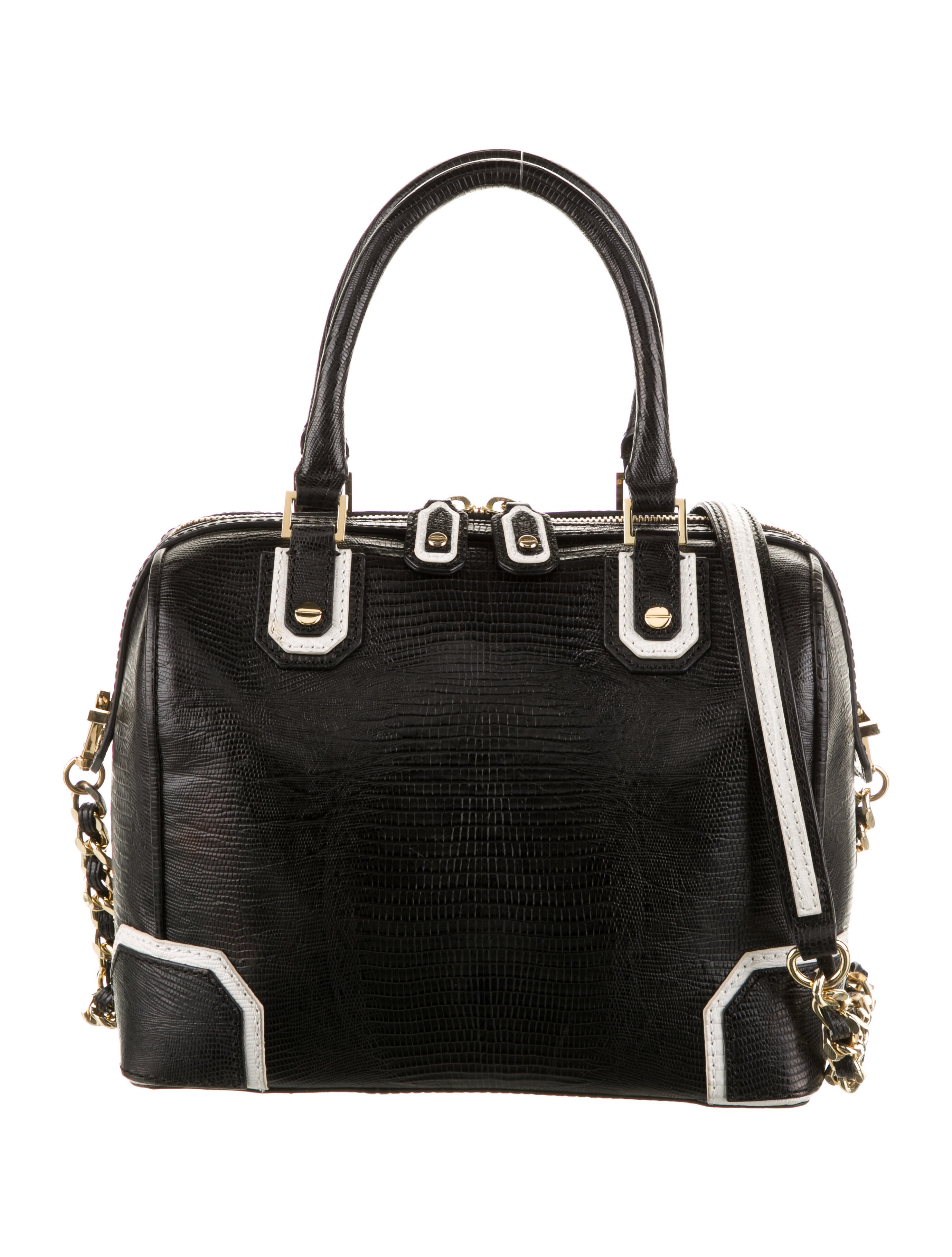 Alice + Olivia ChainLink Embossed Handle Bag Black Handle Bags
