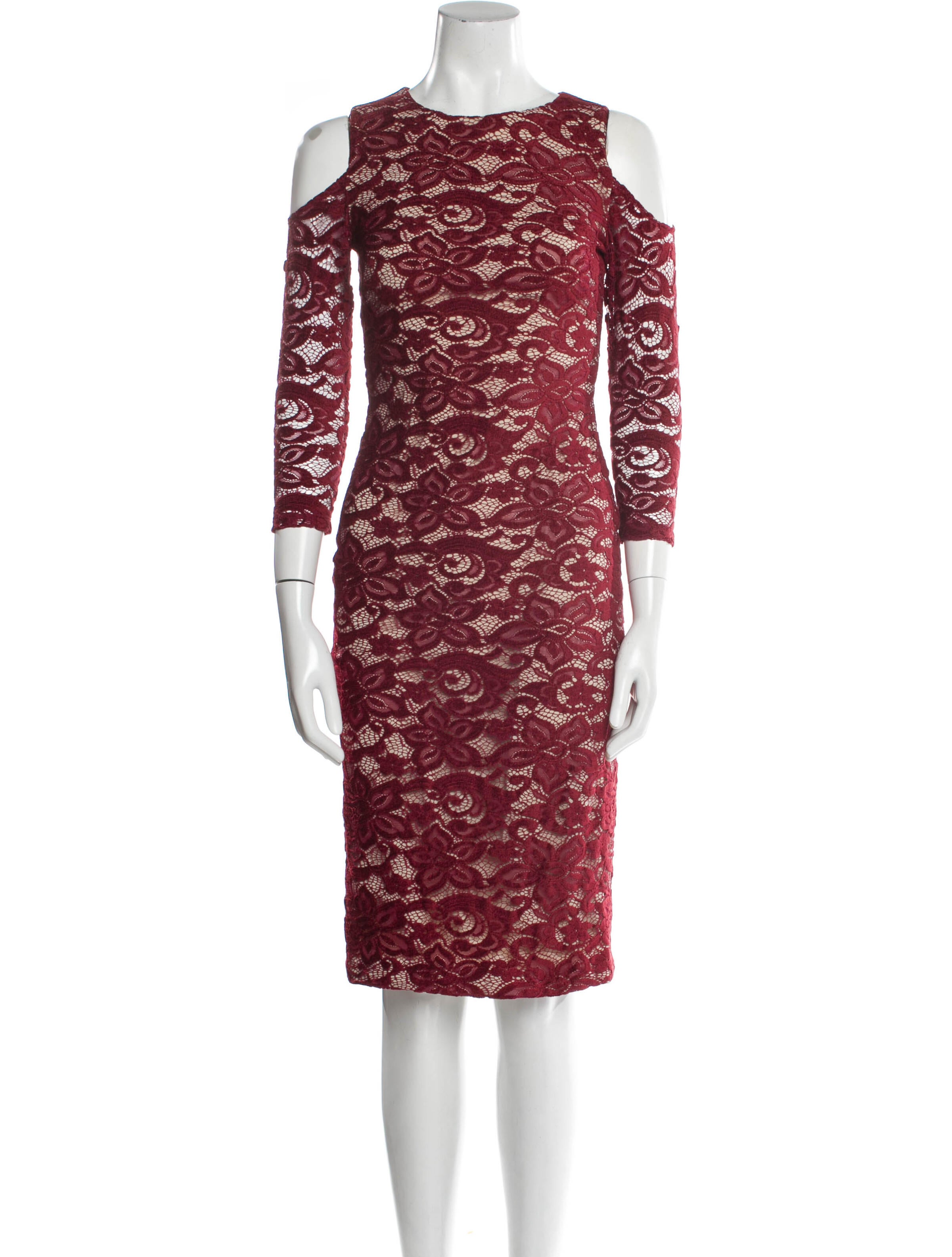 Alice + Olivia Lace Pattern Knee-Length Dress