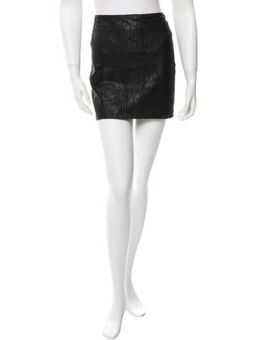 Alice + Olivia Leather Cutout Skirt w/ Tags