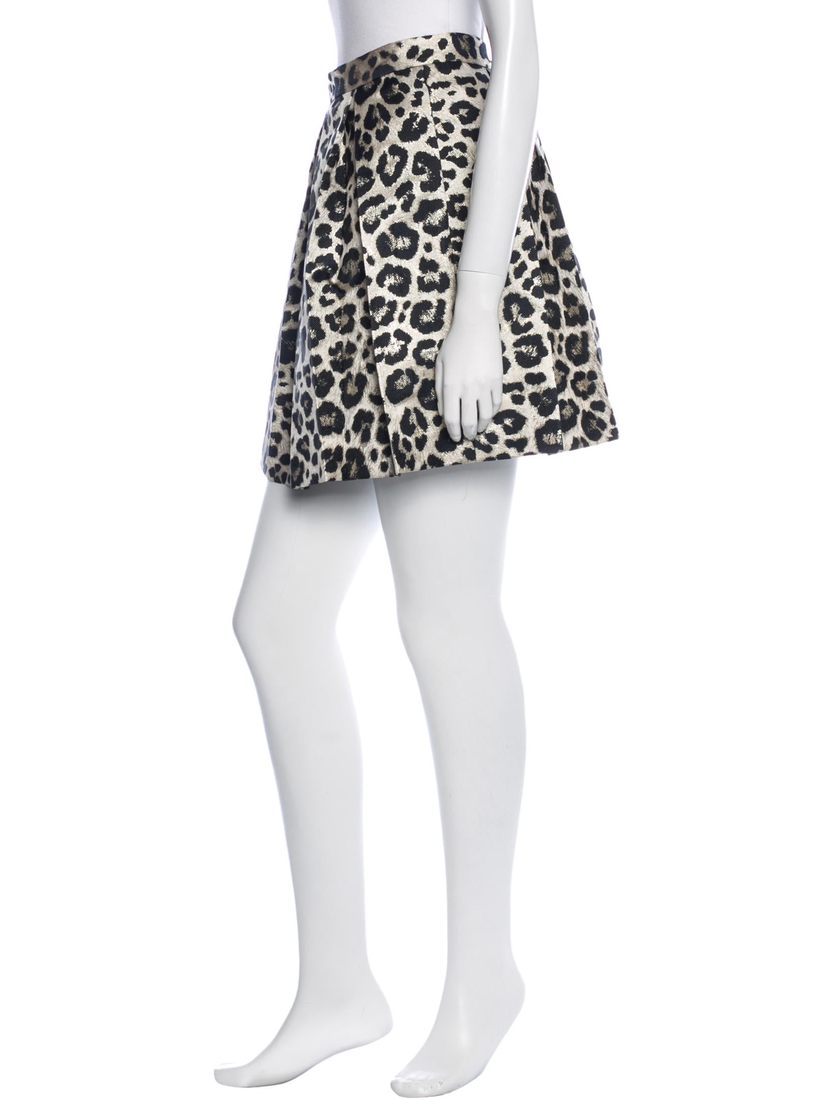 Alice + Olivia Leopard Brocade Mini Skirt