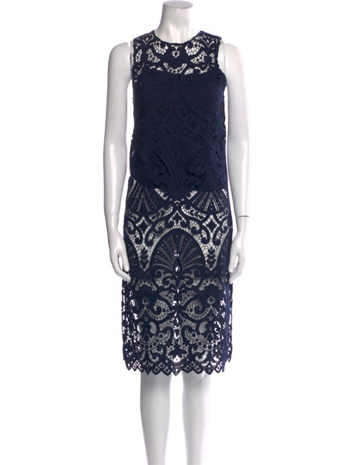 Alice + Olivia Lace Pattern Crew Neck Tunic