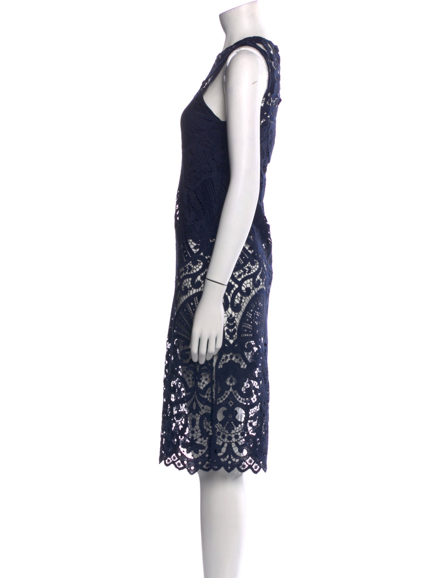 Alice + Olivia Lace Pattern Crew Neck Tunic