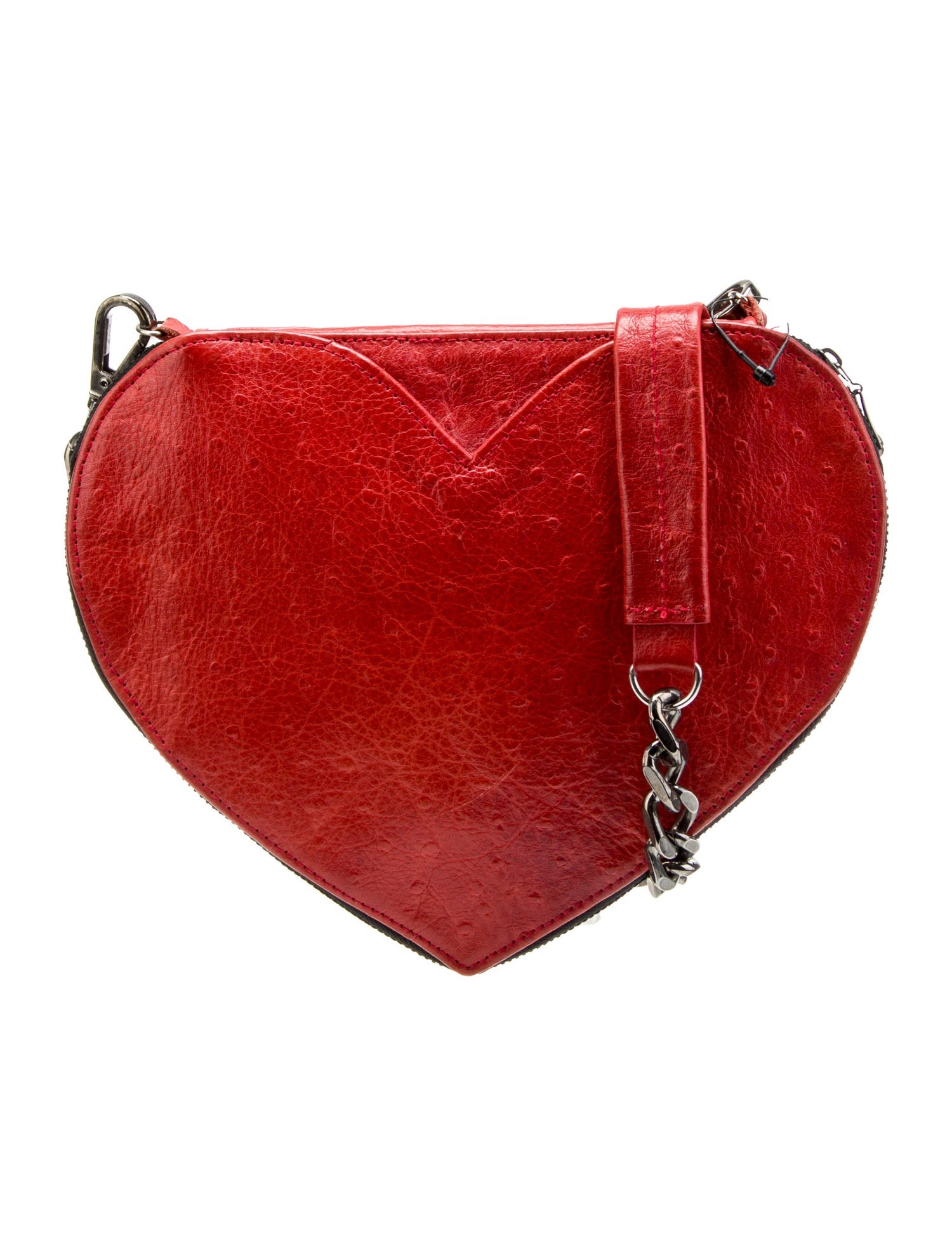 Alice + Olivia Heart Ostrich Crossbody Bag Brown Crossbody Bags