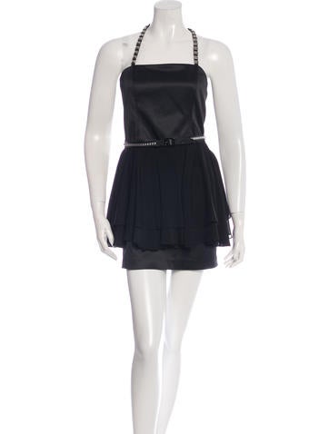Alice + Olivia Stud-Accented Halter Dress