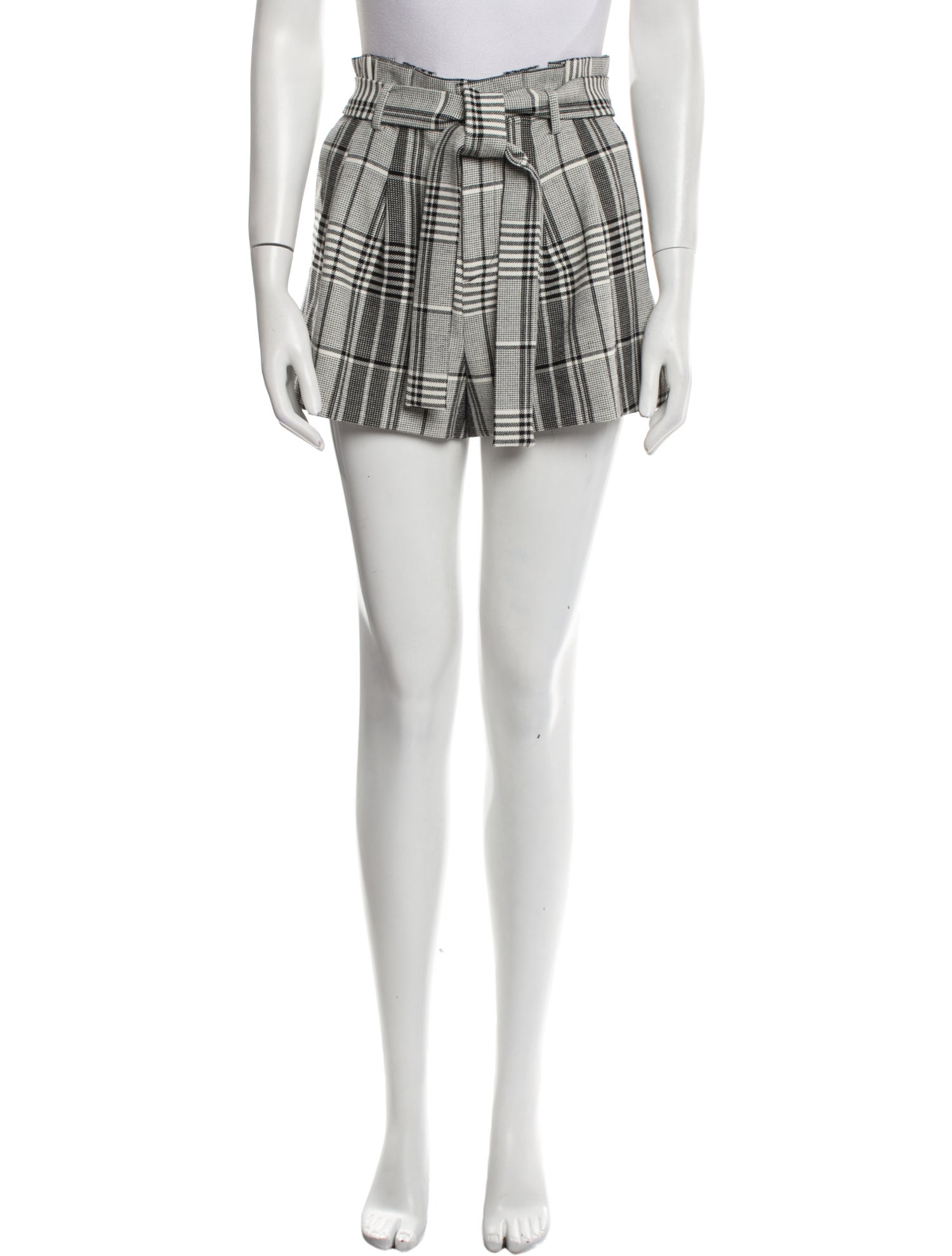 Alice + Olivia Plaid Print Mini Shorts