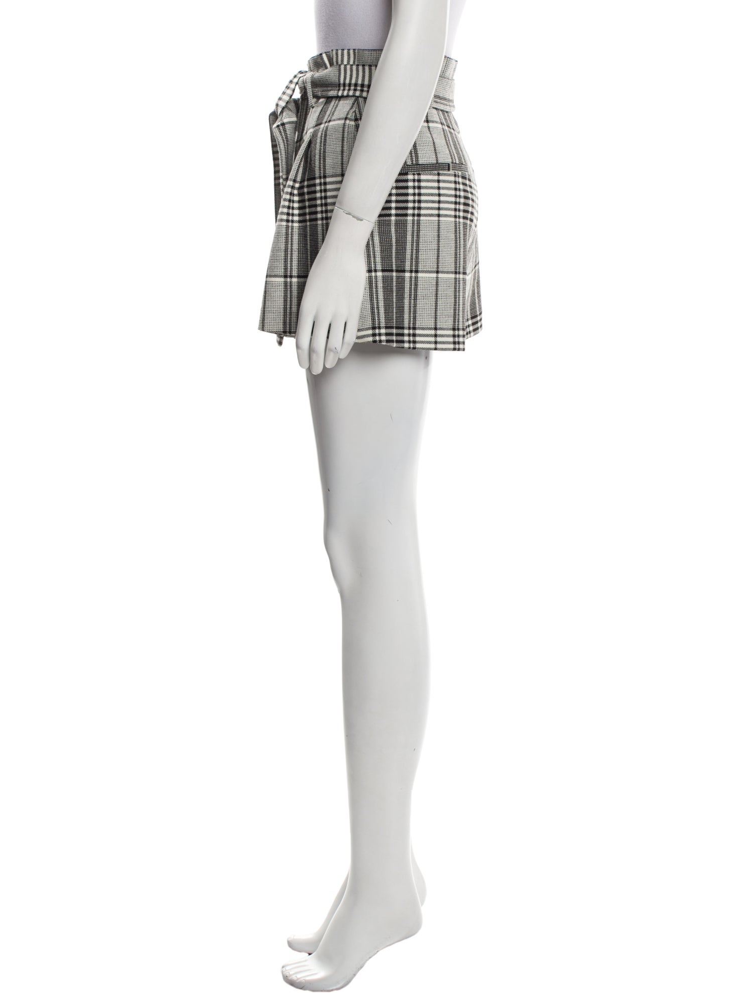 Alice + Olivia Plaid Print Mini Shorts