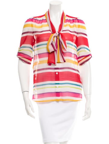 Alice + Olivia Chiffon Button-Up Top