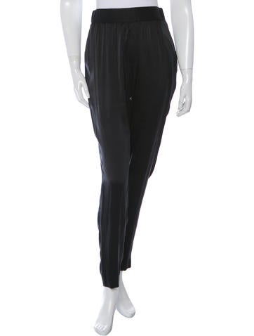 Alice + Olivia Silk Straight-Leg Pants