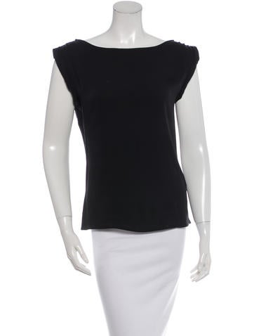 Alice + Olivia Silk Faux Leather-Accent Top