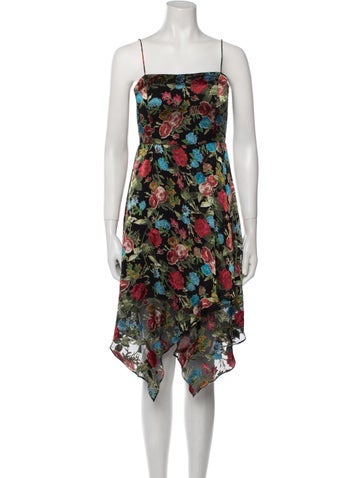 Alice + Olivia Dresses Floral Print Midi Length Dress US 2 | XS