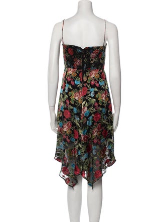 Alice + Olivia Floral Print Midi Length Dress
