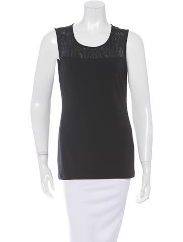 Alice + Olivia Mesh Paneled Sleeveless Top