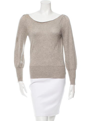 Alice + Olivia Metallic-Accented Knit Sweater
