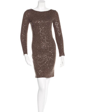 Alice + Olivia Sequined Long Sleeve Dress