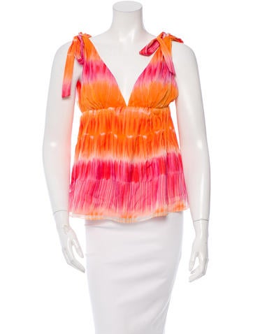 Alice + Olivia Silk V-Neck Top