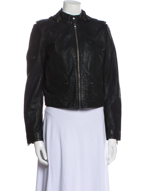 Alice + Olivia Goat Leather Biker Jacket