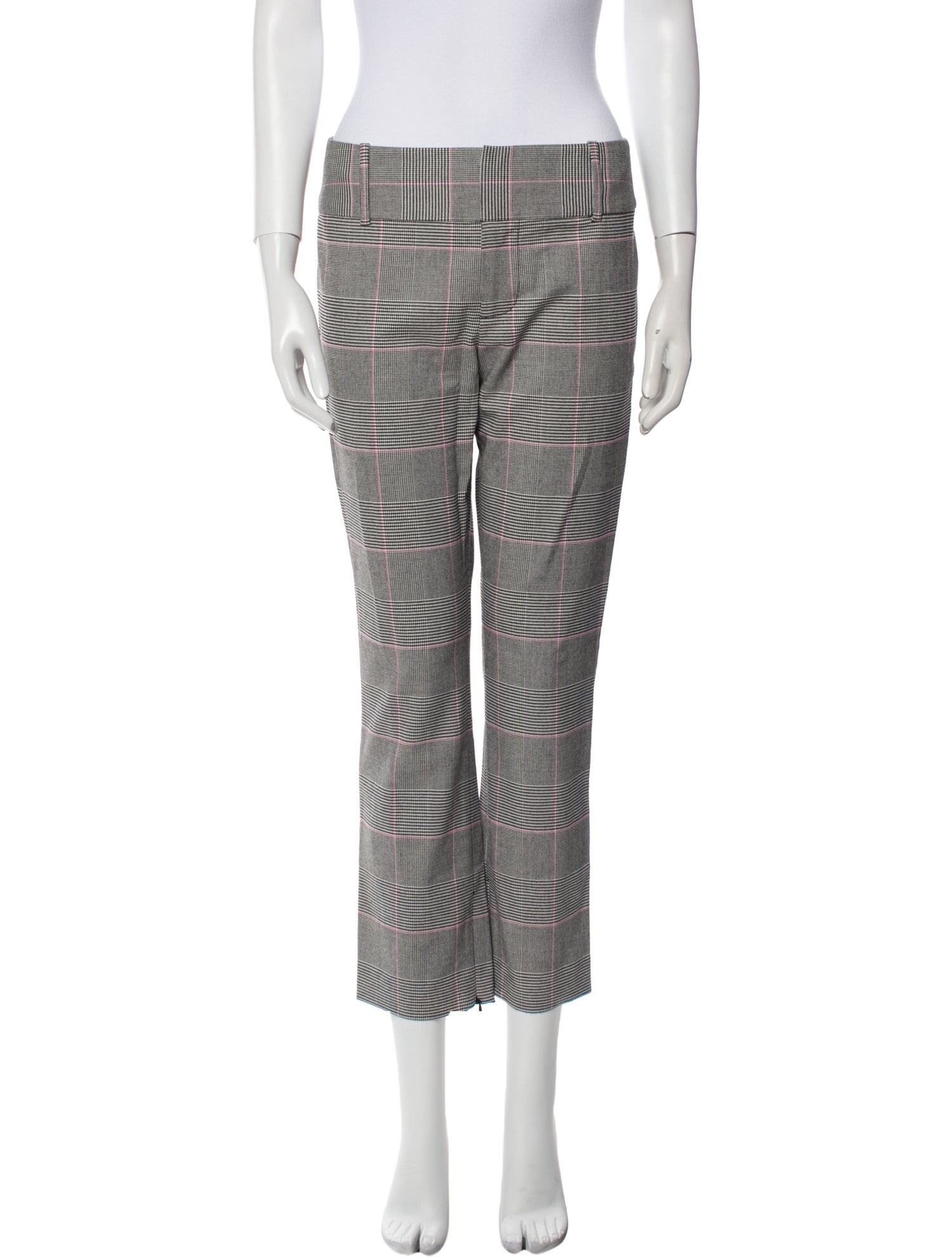 Alice + Olivia Plaid Print Straight Leg Pants w/ Tags